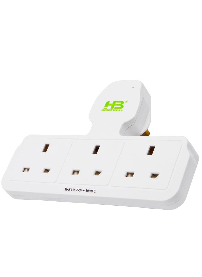 HOMEBEST - HB Homebest 1 To 3 Adapter In PP Material All Copper Inside With Fuse - Image 1