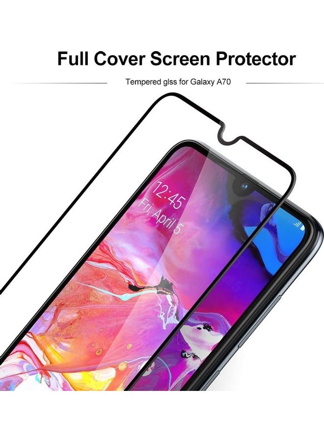 ICS Tempered Glass Screen Protector For Samsung Galaxy A70/A70s Clear/Black - Image 2
