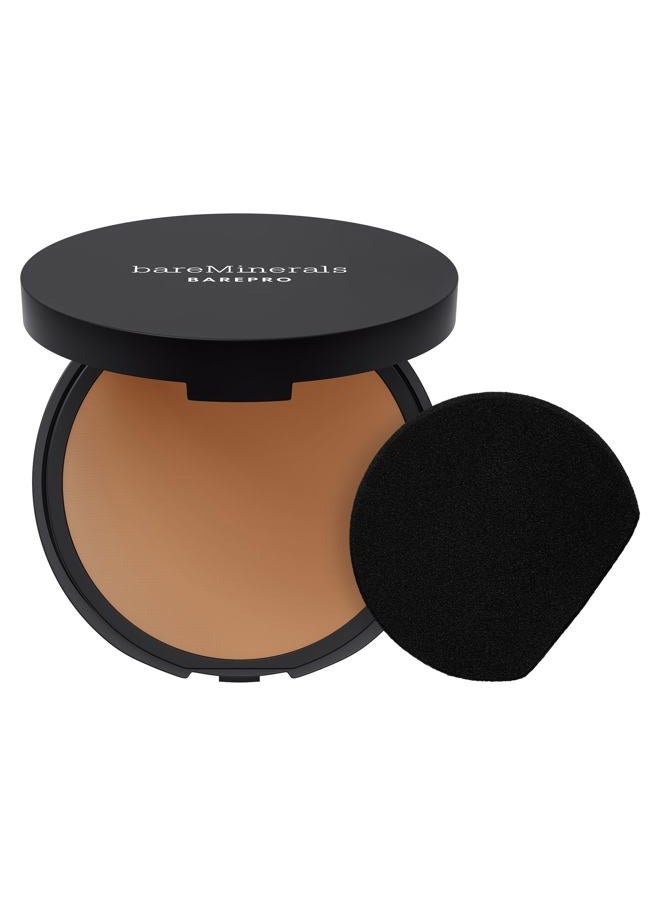 bareMinerals Barepro 24HR Skin-Perfecting Powder Foundation, Matte Pressed Powder Foundation Full Coverage with Plant-Based Squalene, Oil Control, Vegan - Medium Deep 45 Warm - Image 1