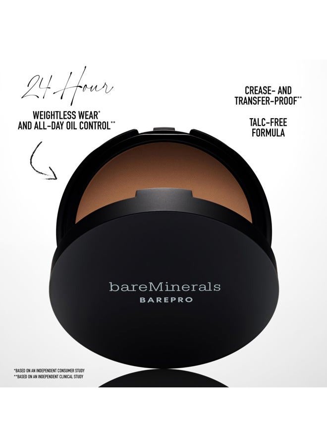 bareMinerals Barepro 24HR Skin-Perfecting Powder Foundation, Matte Pressed Powder Foundation Full Coverage with Plant-Based Squalene, Oil Control, Vegan - Medium Deep 45 Warm - Image 4