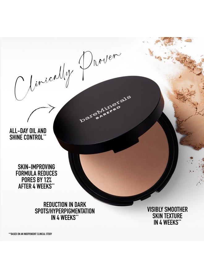 bareMinerals Barepro 24HR Skin-Perfecting Powder Foundation, Matte Pressed Powder Foundation Full Coverage with Plant-Based Squalene, Oil Control, Vegan - Medium Deep 45 Warm - Image 3