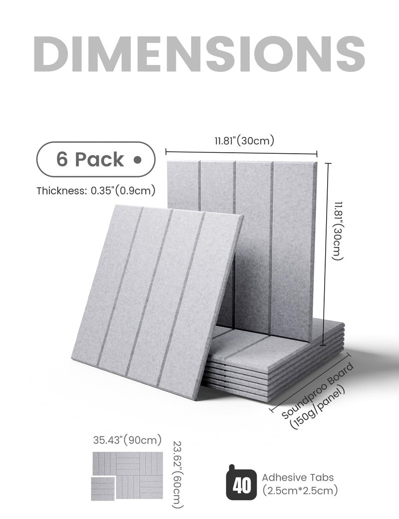 Fluxynara Large Felt Bulletin Board 36"x24" Cork Board Alternative - 6 Pack with 40 Safe Removable Adhesive Tabs, Cork Boards for Walls for Home Office Classroom Pin Board-Soft Gray - Image 2