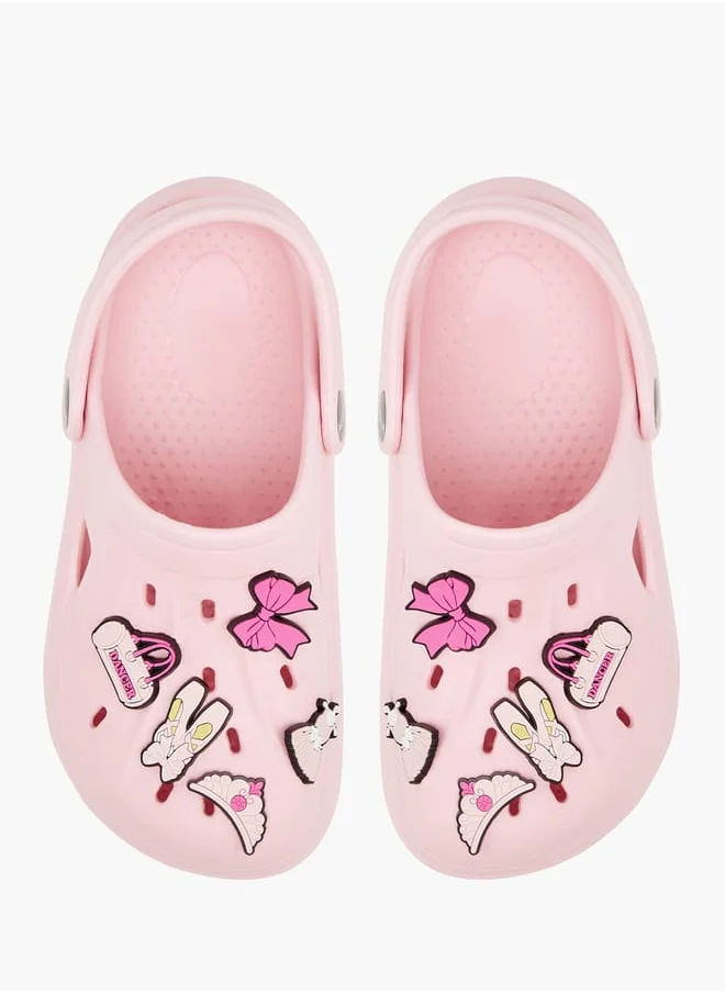 أكوا Girls' Applique Detail Clogs with Backstrap