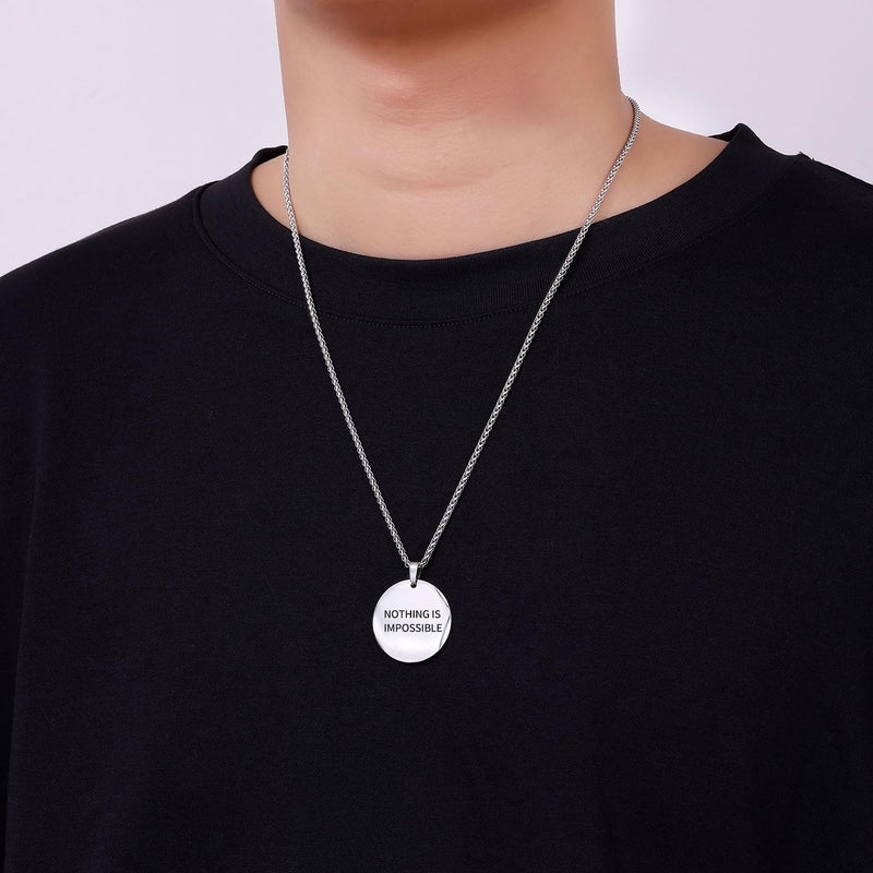 Fiusem Silver Tone Wheat Chain Necklace for Men, 2.5mm Mens Chain Necklaces, Stainless Steel Necklace Chains for Men and Women, Men Necklace 20 Inch - Image 4