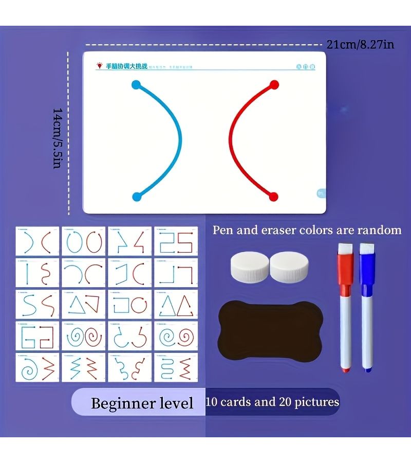 60 Reusable Brain Development Cards With 6 Pens For Focus Fine Motor Skills - Image 2