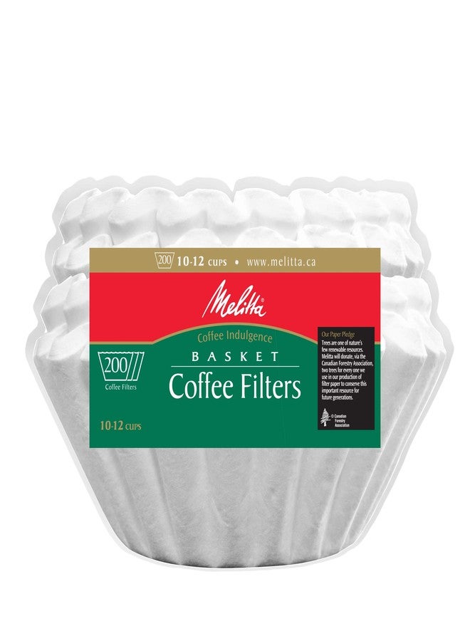Melitta Basket Coffee Filters, White for 8-12 Cup , 200 ct (629524) - Image 1