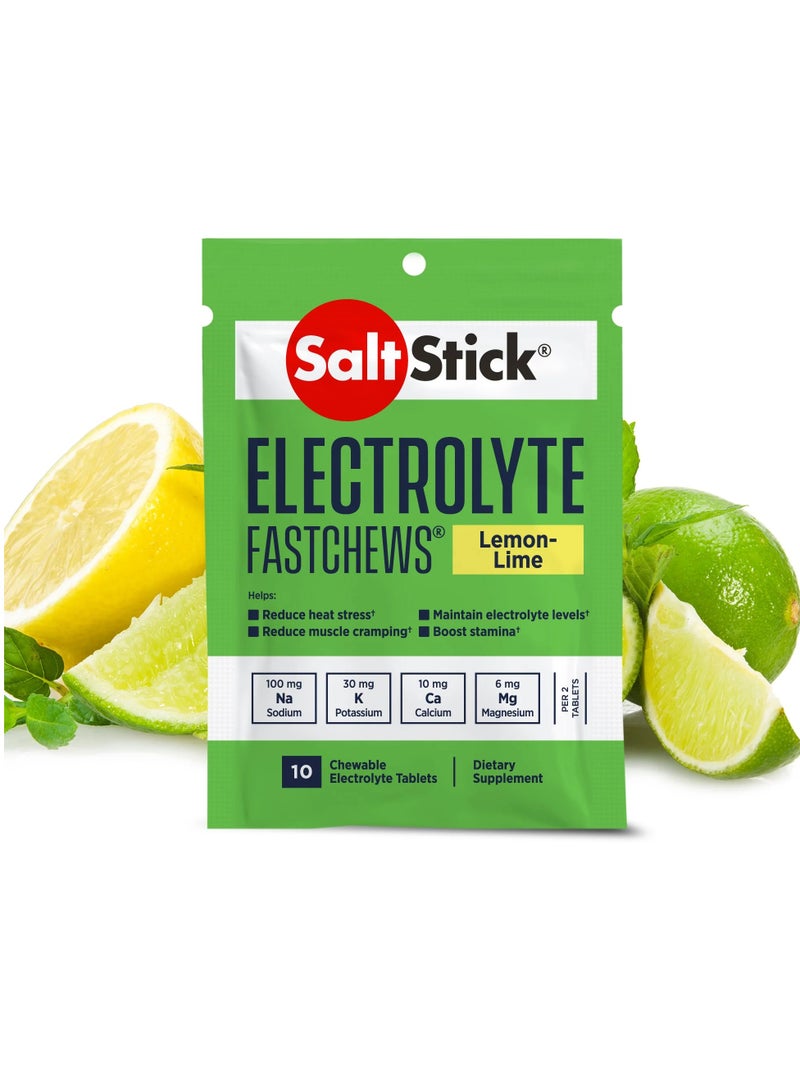 SaltStick Salt Stick Electrolyte Fast Chews, 10 Tabs, Lemon Lime - Image 1