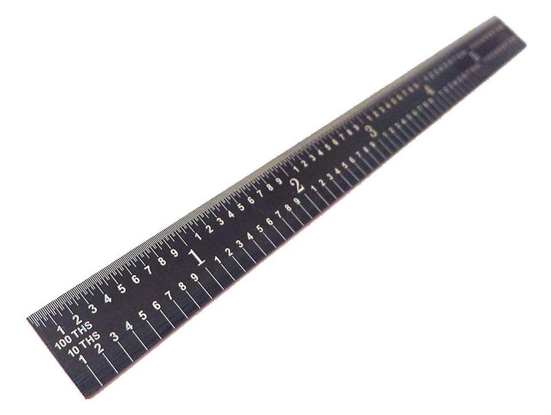 PEC TOOLS 5R Flexible Machinist Ruler with Markings - 6 Inches, Black Chrome - Image 2
