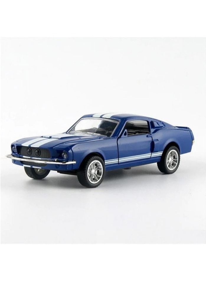 1:32 Mustang Open Door Pull Back Diecast Alloy Toy Car Model, Blue