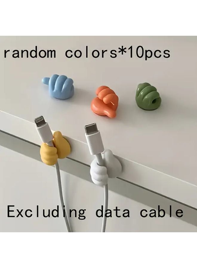 15 قطعة مشابك كابل للإبهام بألوان عشوائية لأسلاك الشحن، خطافات تخزين للمنزل والمطبخ - Image 1