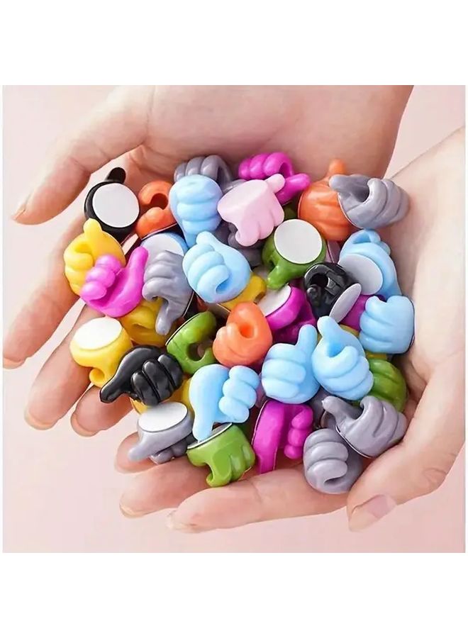 15 قطعة مشابك كابل للإبهام بألوان عشوائية لأسلاك الشحن، خطافات تخزين للمنزل والمطبخ - Image 2