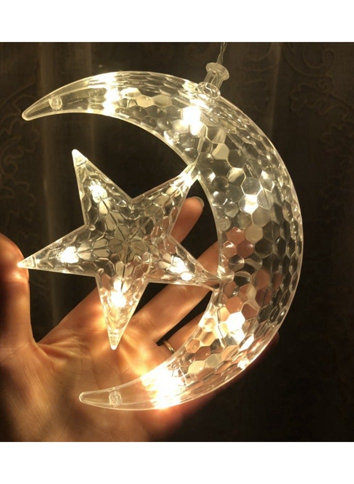 ديكور على شكل قمر ونجوم زينة أضواء خيطية LED لرمضان والعيد مع 8 أوضاع وميض, ٣ متر - Image 3