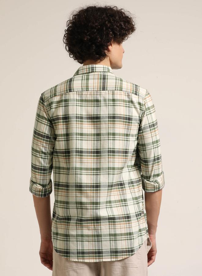 بوشيرت قميص كاجوال مطبع بنمط مربعات - Image 3