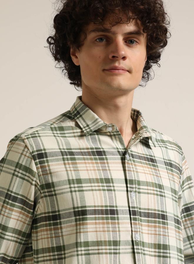 بوشيرت قميص كاجوال مطبع بنمط مربعات - Image 4