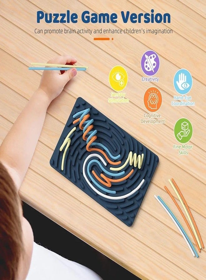 ZELVO Montessori Sensory Activity Board for Kids - Silicone Maze Tracing Toy, Fine Motor Skill Learning Educational Toy (Multicolor, 3+ Years) - Image 2
