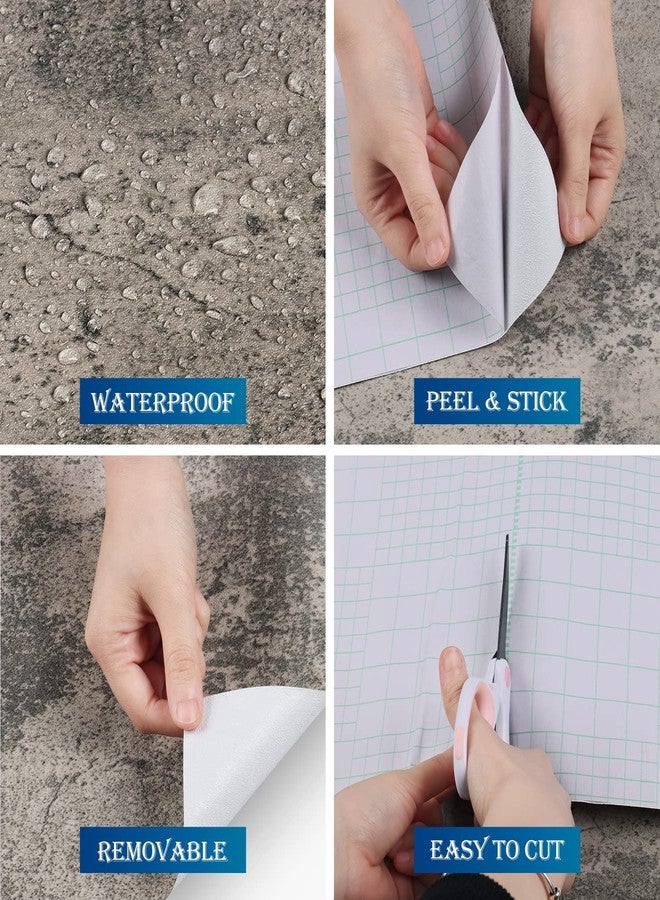 FunStick 15.7"x472" Stained Grey Concrete Peel and Stick Wallpaper Removable Gray 3D Faux Concrete Contact Paper for Walls Countertops Cement Self Adhesive Wall Paper Sticker for Bedroom Renters Vinyl - Image 4