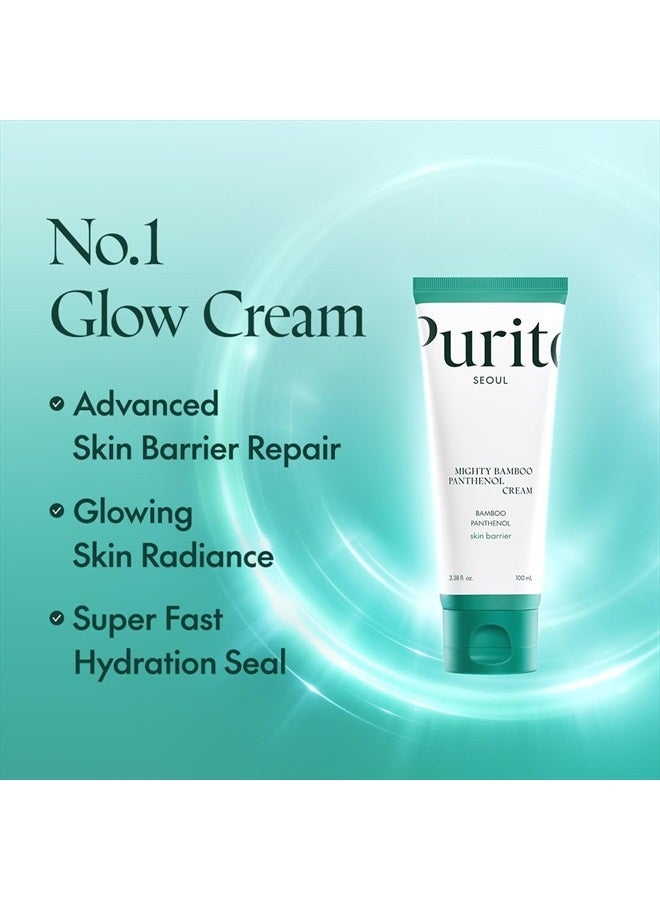 PURITO كريم بانثينول من مايتي بامبو، كريم توهج، إصلاح حاجز البشرة، لجميع أنواع البشرة، مرطب يومي للوجه، بشرة زجاجية، نباتي وخالي من القسوة، العناية بالبشرة الكورية 3.38 أونصة سائلة / 100 مل - Image 3