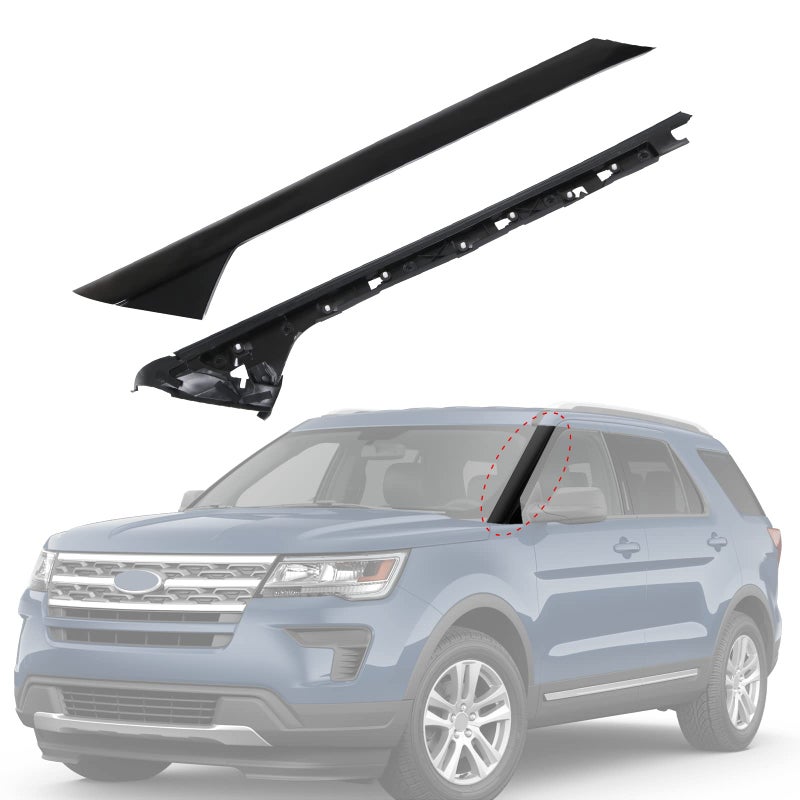CARMOCAR APillar Front Molding Windshield Trim Left Outer Inner Replacement for 20112019 Ford Explorer 926450 BB5Z7803136AA BB5Z7803136AB BB5Z7803136BA BB5Z7803144AADriver Side