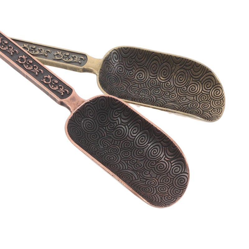 Bronze Alloy Loose Leaf Tea Scoop Set 2 Pieces Metal Measuring Spoons For Home Kung Fu Ceremony - Image 4
