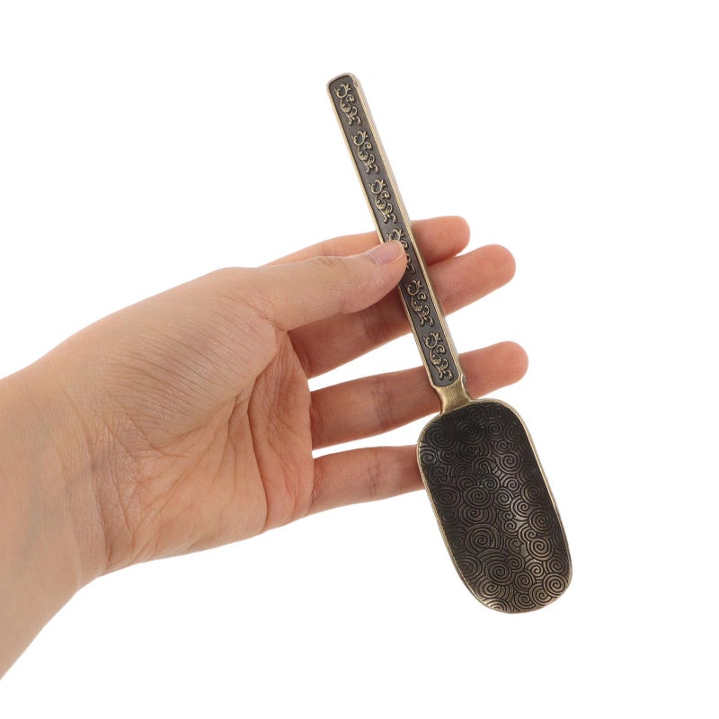 Bronze Alloy Loose Leaf Tea Scoop Set 2 Pieces Metal Measuring Spoons For Home Kung Fu Ceremony - Image 5