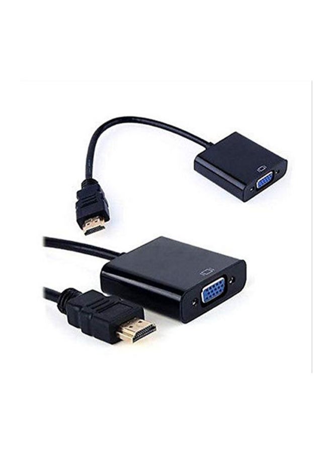كابل محول صوت وفيديو من HDMI ذكر إلى VGA أنثى لجهاز الكمبيوتر أسود - Image 2