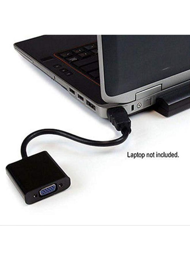 كابل محول صوت وفيديو من HDMI ذكر إلى VGA أنثى لجهاز الكمبيوتر أسود - Image 3