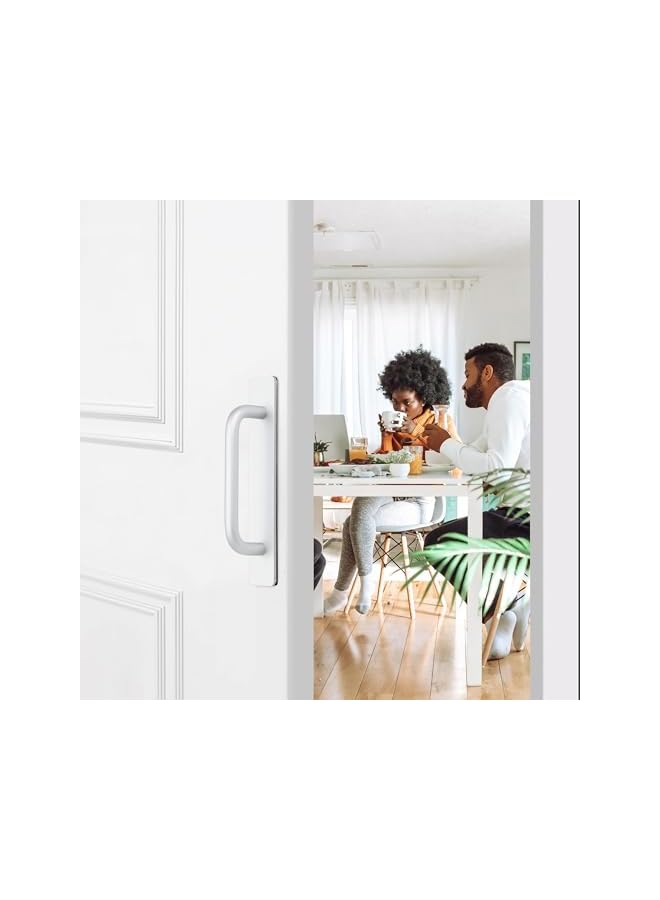 The Bros مقابض لاصقة ذاتية الالتصاق لمقابض الخزائن الفورية 5.83" مقبض لاصق لمقابض الأدراج دفع وسحب مقبض مساعد لمقابض أبواب الشاشة المنزلقة للخزائن المنزلقة والنوافذ - فضي 2 عبوة - Image 5