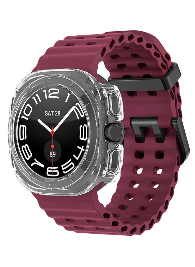 CATANES (for Samsung Galaxy Watch 7 Ultra 47mm) 2 Packs Silicone Band and Case, Soft Ocean Silicone Sport Strap Replacement Accessory  - Image 3