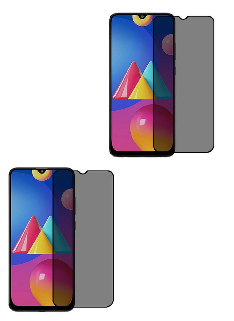Super 2 Pieces Tempered Glass Screen Protector Anti-Spy Privacy Designed For Samsung Galaxy M02s Full Screen Coverage And Bubble Free - Image 1