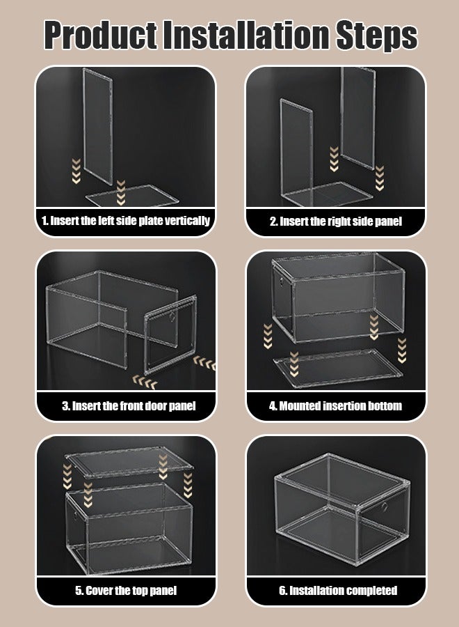Generic Transparent shoe box, acrylic shoe box, with a sliding door for storing shoes, shoe box, AJ sneakers, plastic simple flip-top shoe storage box, combination shoe rack, magnetic, for home use, student dormitory shoe cabinet - Image 5