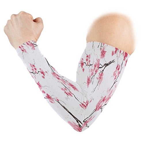 ZZKKO Cherry Blossom Cooling Arm Sleeves Cover Uv Sun Protection for Men Women Running Golf Cycling Arm Warmer Sleeves 1 Pair - Image 5