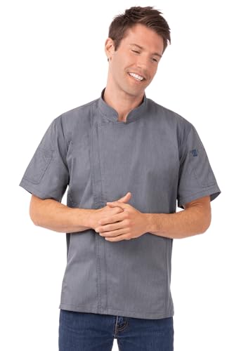 Chef Works Men's Springfield Chef Coat, Ink Blue, 3X-Large - Image 1