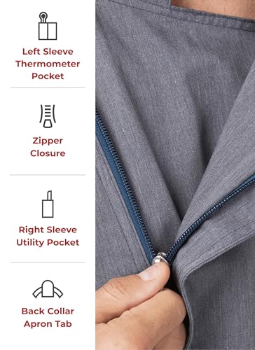 Chef Works Men's Springfield Chef Coat, Ink Blue, 3X-Large - Image 3