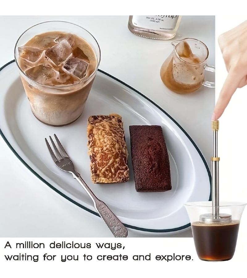 Stainless Steel Manual Coffee Filter Compact Space Saving Design Durable French Press - Image 2