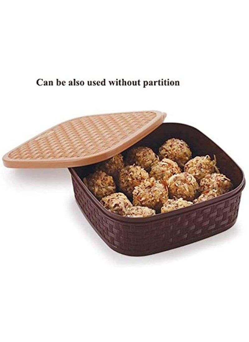 Krupasadhya Krupasadhya 7 compartment spice storage boxSquare Plastic Masala Spice Box with SpoonMasala Dani For KitchenRound BoxCurry Powder Container SetSpice Organizerspack of 1  - Image 3