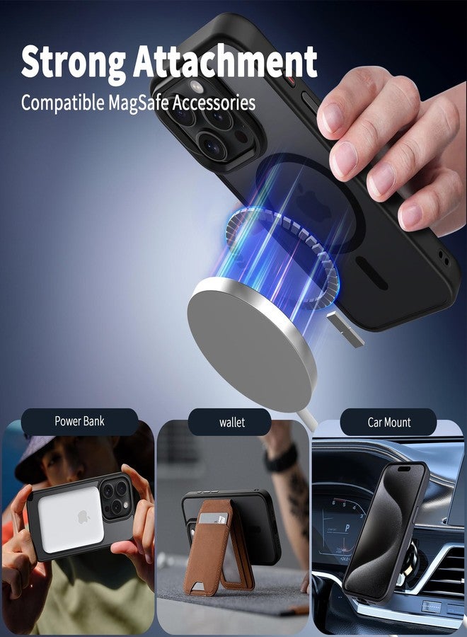CACOE Magnetic Case for iPhone 15 Pro Max 2023 6.7 inch-Compatible with MagSafe & Magnetic Car Phone Mount,Anti-Fingerprint TPU Thin Phone Cases Cover Protective Shockproof (Matte Black) - Image 4