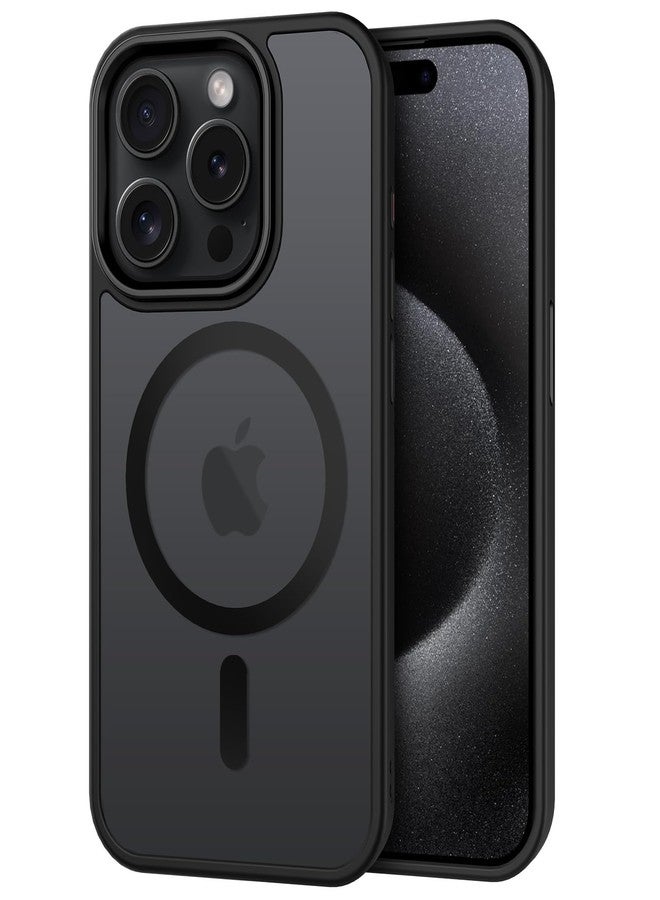 CACOE Magnetic Case for iPhone 15 Pro Max 2023 6.7 inch-Compatible with MagSafe & Magnetic Car Phone Mount,Anti-Fingerprint TPU Thin Phone Cases Cover Protective Shockproof (Matte Black) - Image 1