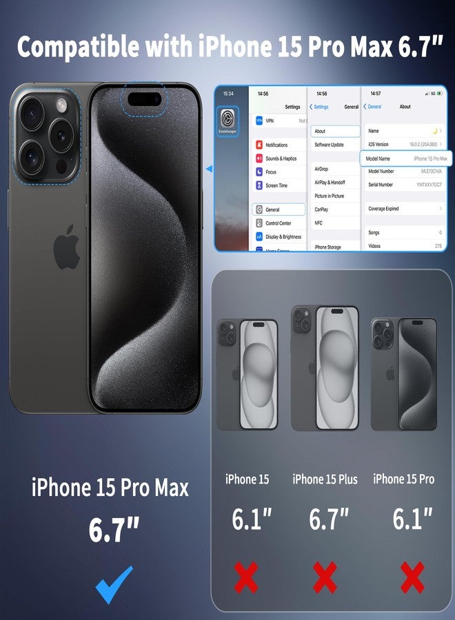 CACOE Magnetic Case for iPhone 15 Pro Max 2023 6.7 inch-Compatible with MagSafe & Magnetic Car Phone Mount,Anti-Fingerprint TPU Thin Phone Cases Cover Protective Shockproof (Matte Black) - Image 2