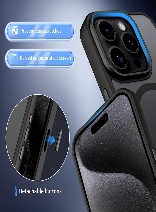 CACOE Magnetic Case for iPhone 15 Pro Max 2023 6.7 inch-Compatible with MagSafe & Magnetic Car Phone Mount,Anti-Fingerprint TPU Thin Phone Cases Cover Protective Shockproof (Matte Black) - Image 5