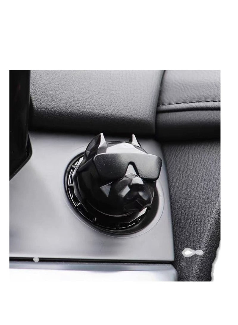 SOLARAE Bully Dog Car One Key Start Button Cover, Car Ignition Button Cover, Car Engine Push to Start Accessories, Cool Interior Car Decor Stickers, Suitable for Car SUV Truck (Black) - Image 1