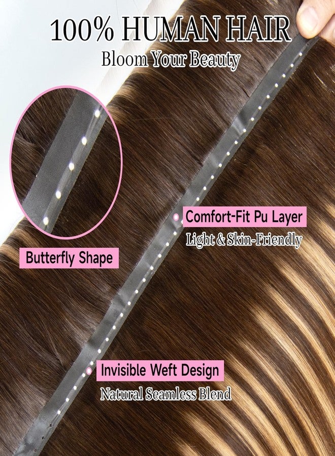 كيه آر إن وصلات شعر KRN Butterfly Weft من شعر بشري طبيعي، 100 غرام، 22 بوصة، وصلات شعر Genius Weft غير مرئية مزدوجة الطبقات مع فتحات مربوطة يدويًا لخرز دقيق غير مرئي، لون 12A، رقم 2/6/2. - Image 2
