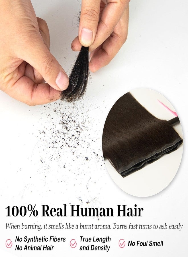 كيه آر إن وصلات شعر KRN Butterfly Weft من شعر بشري طبيعي، 100 غرام، 22 بوصة، وصلات شعر Genius Weft غير مرئية مزدوجة الطبقات مع فتحات مربوطة يدويًا لخرز دقيق غير مرئي، لون 12A، رقم 2/6/2. - Image 4