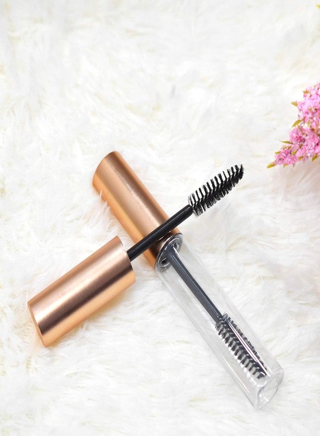 GTHER 10PCS 10ML Empty Mascara Tube Bottle with Eyelash Wand & Rubber Inserts & Funnels Set for Castor Oil/Eyelash Growth Oil, DIY Mascara Eyelash Cream Container with Cap, Matte Gold - Image 2