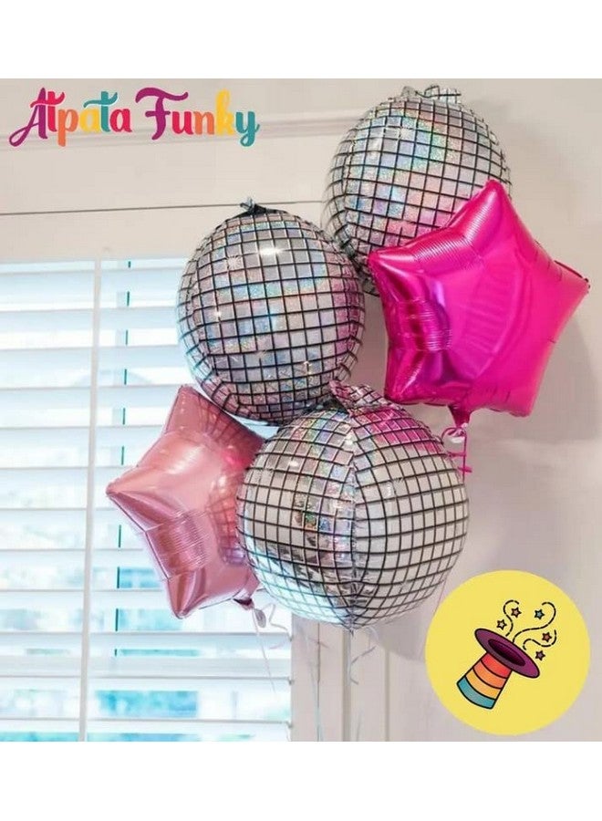 أتباتا فانكي بالونات Atpata Funky Disco Theme لحفلات الرقص ذات الطابع الديسكو لتزيين موضوع الديسكو (كرة ديسكو رباعية الأبعاد - قطعتان) - Image 5