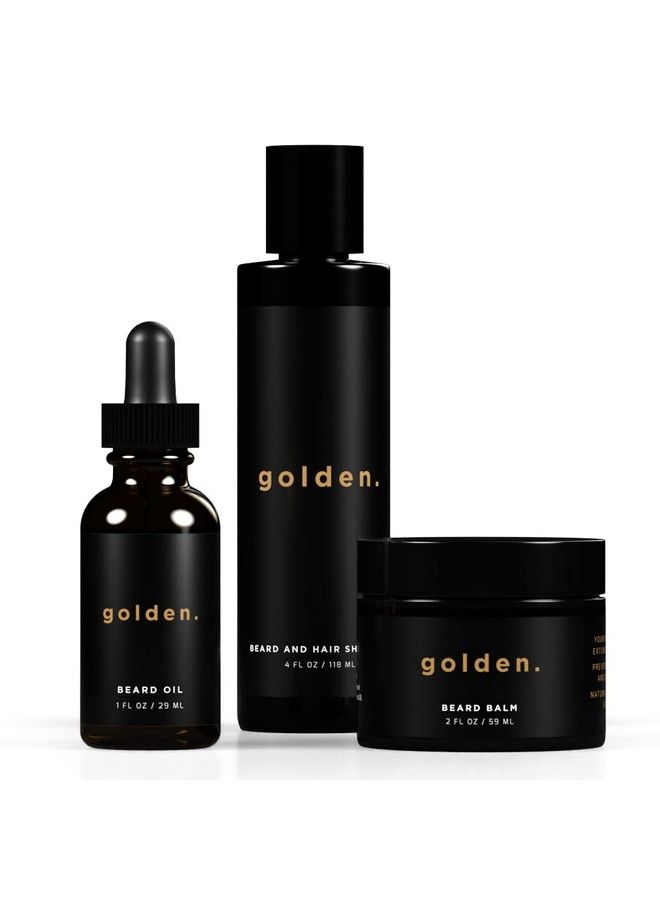Golden Grooming Company - Everyday Beard Bundlepure & Organic Beard Growth Kit For Men Grooming W Beard Oil Beard Balm Beard And Hair Shampoo Beard Growth Care Gifts For Men - Image 1