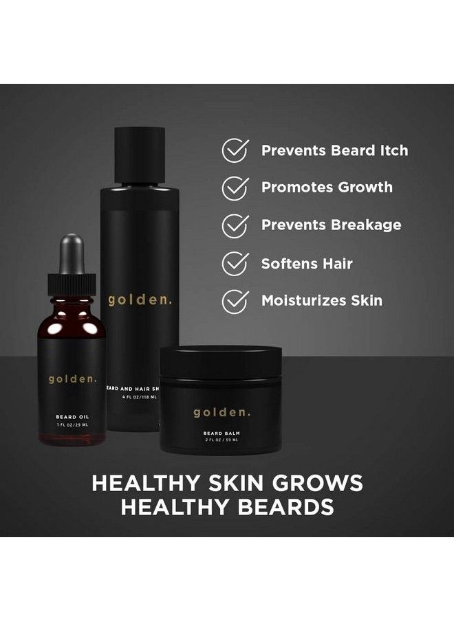 Golden Grooming Company - Everyday Beard Bundlepure & Organic Beard Growth Kit For Men Grooming W Beard Oil Beard Balm Beard And Hair Shampoo Beard Growth Care Gifts For Men - Image 1