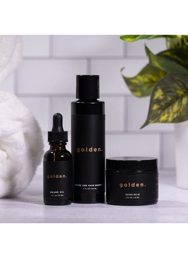 Golden Grooming Company - Everyday Beard Bundlepure & Organic Beard Growth Kit For Men Grooming W Beard Oil Beard Balm Beard And Hair Shampoo Beard Growth Care Gifts For Men - Image 1