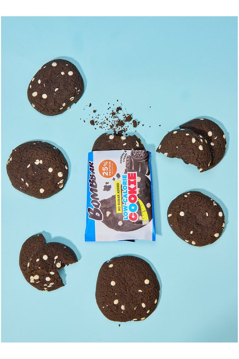 BOMBBAR Low Calorie Protein Cookie Cookies & Cream Flavor High Fiber and No Sugar Added 12x40g - Image 3