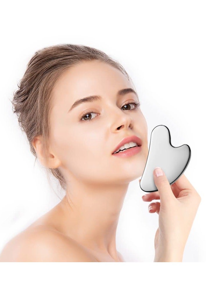 عام جهاز تدليك أسطواني للوجه، أداة تدليك الوجه المعدنية ثلاثية الأبعاد غواشا لتقليل الانتفاخات وشد الوجه ومكافحة الشيخوخة وشد الجلد - Image 4