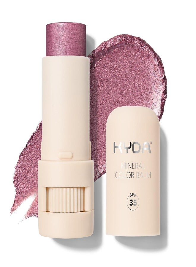 KYDA Mineral Color Balm, SPF 35, Creamy Blendable Color for Lips and Cheeks, Buildable Shimmer Finish, Lightweight Cream Formula, Multiuse Makeup Stick, BERRY - Image 1